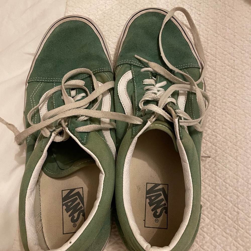 Vans Classic Green and White Sneakers
